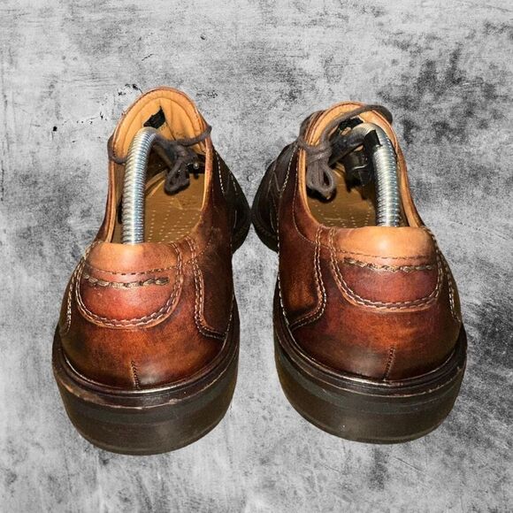 Ecco Oxford Mens Size 8-8.5 EU 42 Dress Shoe Berlin Brown Apron Toe - Picture 4 of 12
